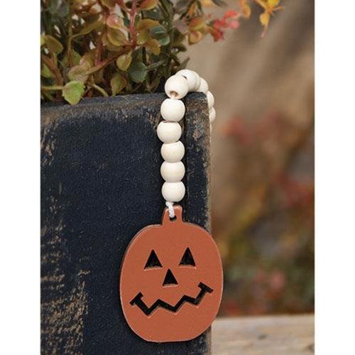 Natural Beaded Jack O Lantern Ornament - The Fox Decor