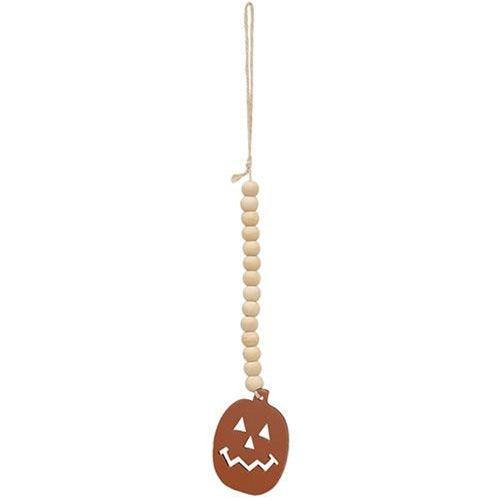 Natural Beaded Jack O Lantern Ornament - The Fox Decor