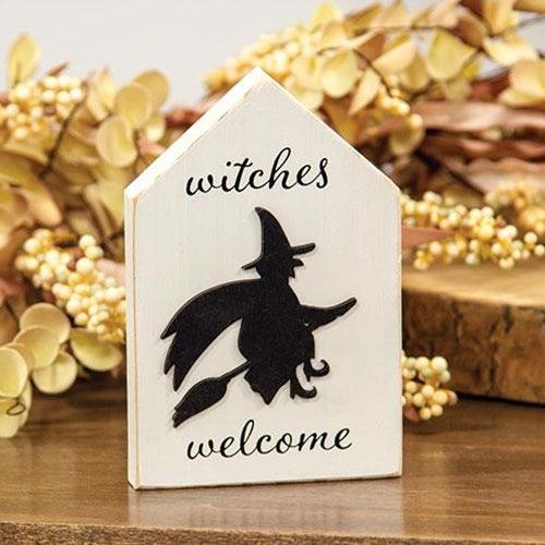 Witches Welcome Silhouette Block - The Fox Decor