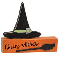 Cheers Witches Block w Witch Hat - The Fox Decor