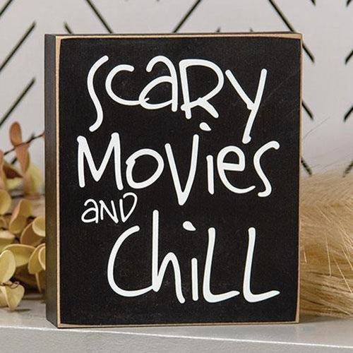 Scary Movies and Chill Box Sign - The Fox Decor