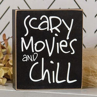 Scary Movies and Chill Box Sign - The Fox Decor