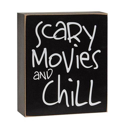 Scary Movies and Chill Box Sign - The Fox Decor