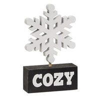 Wooden Snowflake on Cozy Base - The Fox Decor