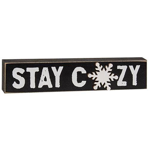 Stay Cozy Snowflake Block - The Fox Decor