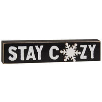 Stay Cozy Snowflake Block - The Fox Decor