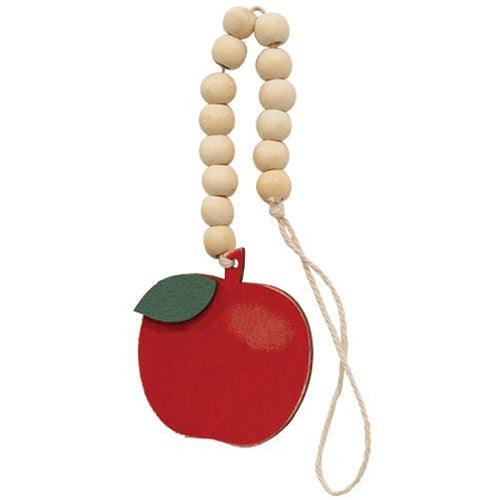 Natural Beaded Apple Ornament - The Fox Decor