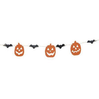 Wooden Jack O Lantern & Bat Garland - The Fox Decor