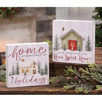 Happiest Place For the Holidays Box Sign 2 Asstd - The Fox Decor