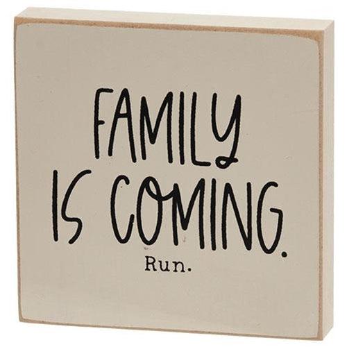 Family is Coming Square Block 2 Asstd - The Fox Decor