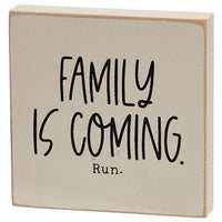 Family is Coming Square Block 2 Asstd - The Fox Decor