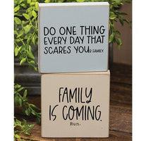 Family is Coming Square Block 2 Asstd - The Fox Decor