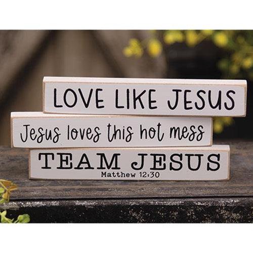 Love Like Jesus Mini Stick 3 Asstd - The Fox Decor