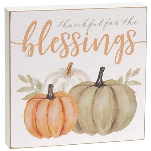 Plentiful Blessings Watercolor Box Sign 2 Asstd - The Fox Decor