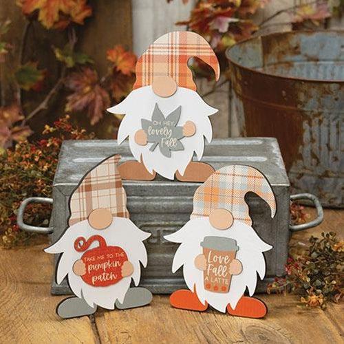 Fall Love Easel Gnome 3 Asstd - The Fox Decor