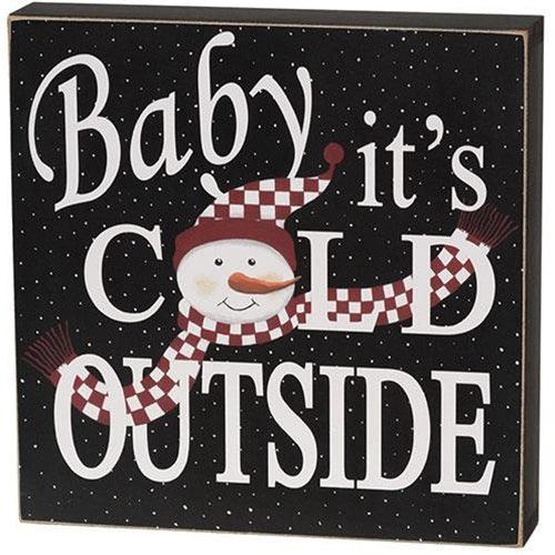 Baby It's Cold Let It Snow Box Sign 2 Asstd - The Fox Decor