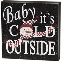 Baby It's Cold Let It Snow Box Sign 2 Asstd - The Fox Decor