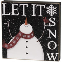 Baby It's Cold Let It Snow Box Sign 2 Asstd - The Fox Decor