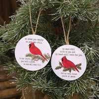 We Loved You Dearly Round Cardinal Ornament 2 Asstd - The Fox Decor