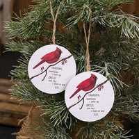 Grandma Grandpa Round Cardinal Ornament 2 Asstd - The Fox Decor