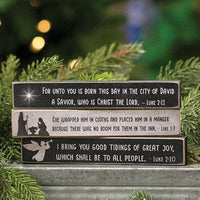Nativity Verse Mini Stick 3 Asstd - The Fox Decor