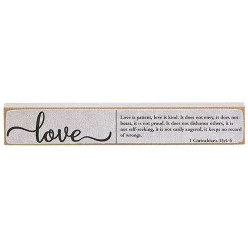 Faith Hope Love Bible Verse Mini Stick 3 Asstd - The Fox Decor