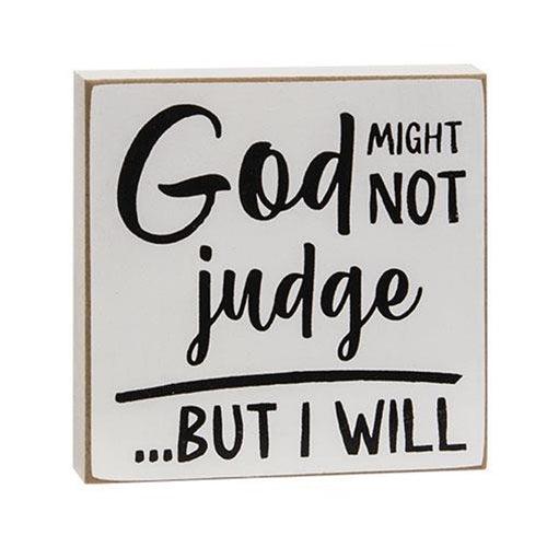 God Might Not Judge Square Block 3 Asstd - The Fox Decor
