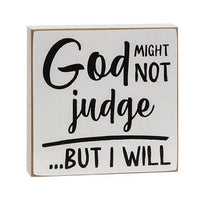God Might Not Judge Square Block 3 Asstd - The Fox Decor