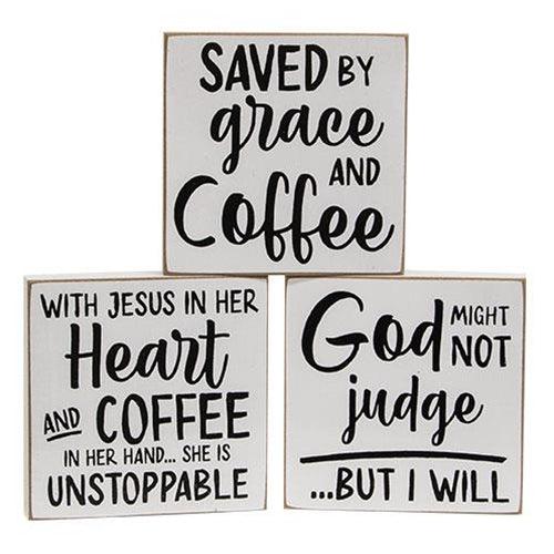 God Might Not Judge Square Block 3 Asstd - The Fox Decor