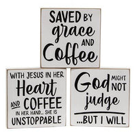 God Might Not Judge Square Block 3 Asstd - The Fox Decor
