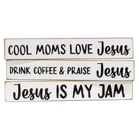 Cool Moms Love Jesus Mini Stick 3 Asstd - The Fox Decor