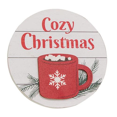 Cozy Christmas Round Easel Sign 2 Asstd - The Fox Decor