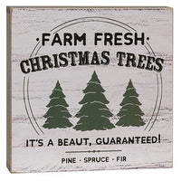 Barnwood Look Vintage Christmas Box Sign 3 Asstd - The Fox Decor