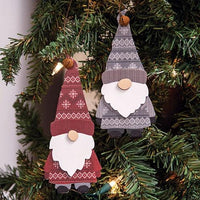Layered Wooden Sweater Gnome Ornament 2 Asstd - The Fox Decor