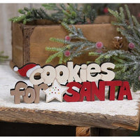 Cookies for Santa Wooden Cutout Word Sitter - The Fox Decor