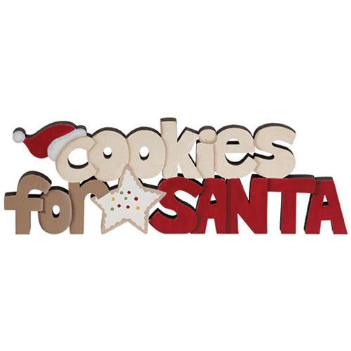 Cookies for Santa Wooden Cutout Word Sitter - The Fox Decor