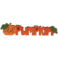 Lil Pumpkin Wooden Cutout Word Sitter - The Fox Decor