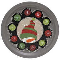 Snowman Penny Mat Plate 2 Asstd - The Fox Decor