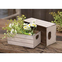 2 Set Distressed Wooden Mini Crates - The Fox Decor