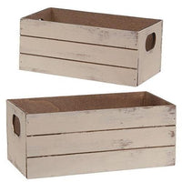 2 Set Distressed Wooden Mini Crates - The Fox Decor