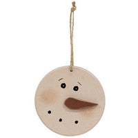 Distressed Wooden Blushing Snowman Ornament 2 Asstd - The Fox Decor