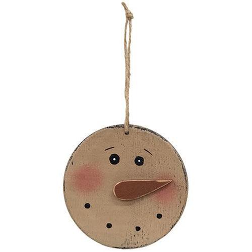 Distressed Wooden Blushing Snowman Ornament 2 Asstd - The Fox Decor