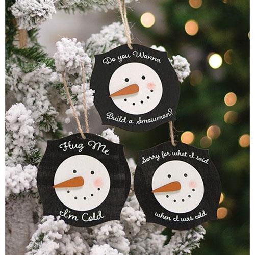 Snowman Hug Ornament 3 Asstd - The Fox Decor