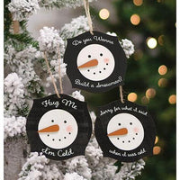 Snowman Hug Ornament 3 Asstd - The Fox Decor