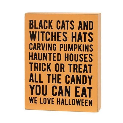 2 Set Black Cats & Witches Hats Box Sign with Jack Easel - The Fox Decor