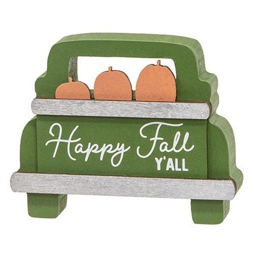 2 Set Fall Kinda Girl Box Sign with Happy Fall Pumpkins Truck Sitter - The Fox Decor