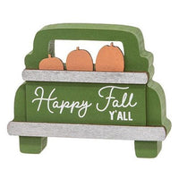 2 Set Fall Kinda Girl Box Sign with Happy Fall Pumpkins Truck Sitter - The Fox Decor