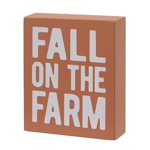2 Set Fall on the Farm Box Sign with Pumpkin Patch Truck Sitter - The Fox Decor
