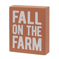 2 Set Fall on the Farm Box Sign with Pumpkin Patch Truck Sitter - The Fox Decor