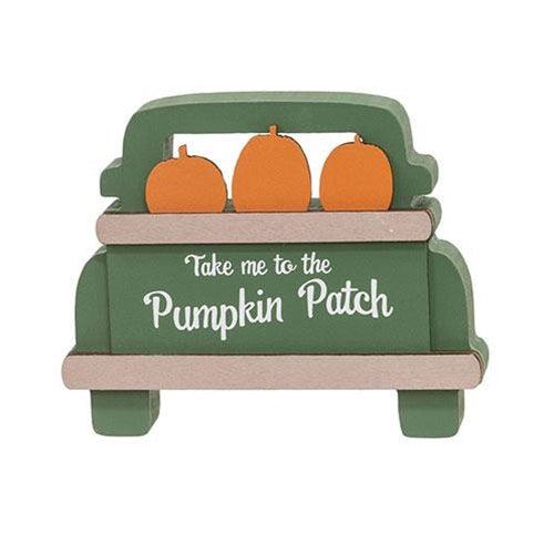2 Set Fall on the Farm Box Sign with Pumpkin Patch Truck Sitter - The Fox Decor